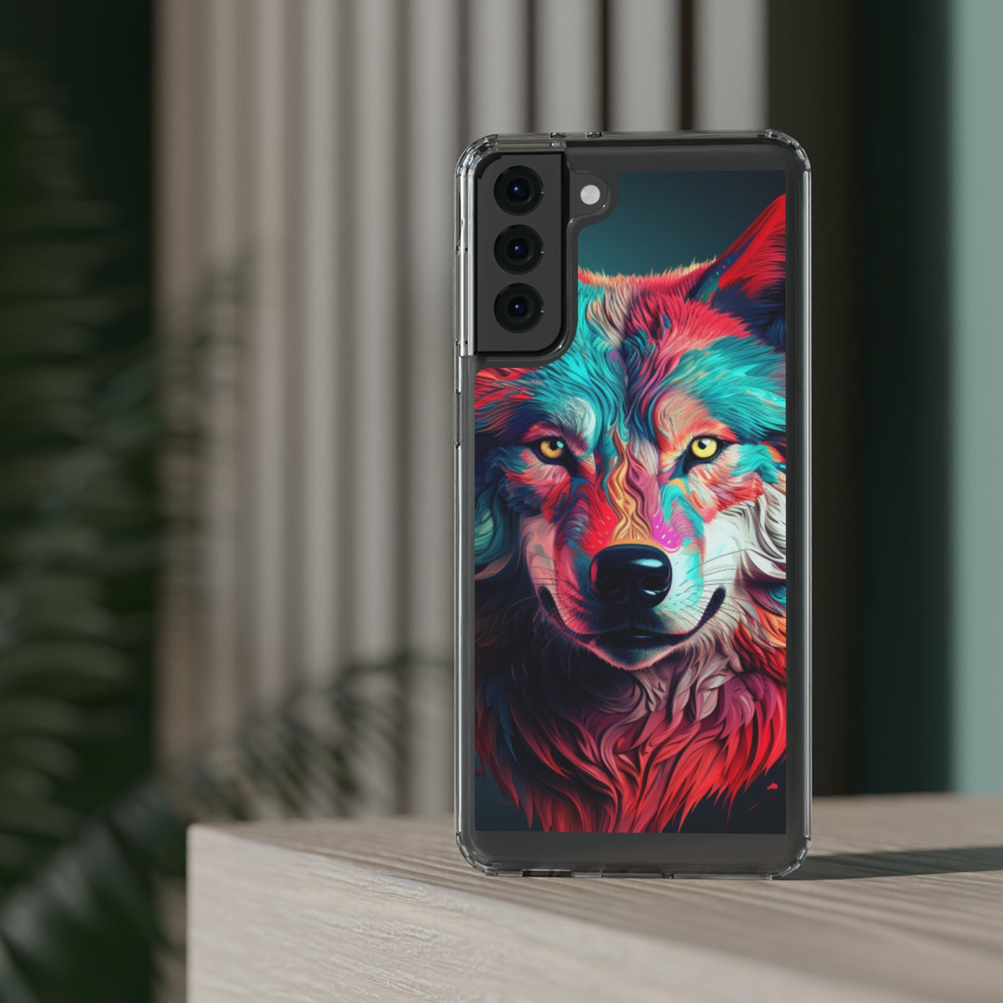 Samsung Galaxy Series (Anaglyph Wolf) - Clear Phone Case