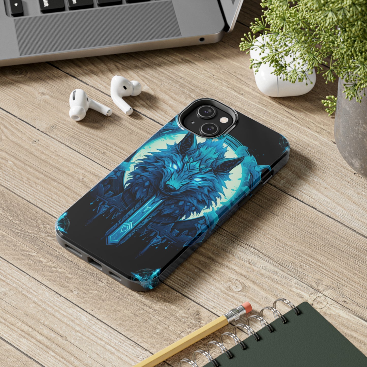 iPhone Series (Blue eyed shining wolf) - Phone Case