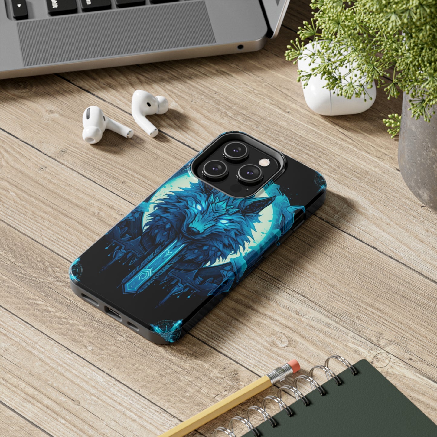 iPhone Series (Blue eyed shining wolf) - Phone Case